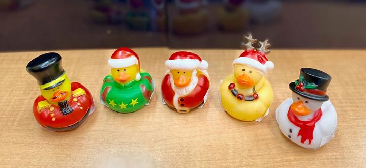 Rubber Ducks dressed up for Christmas